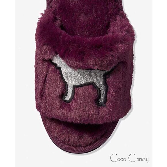 🆕Victoria's Secret PINK Open Toe Logo Slippers - Picture 5 of 7